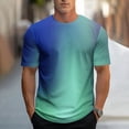 thumbnail image 2 of Jinhomg Mens Casual Summer T Shirts Fashion Color Block Crew Neck Tees Lightweight Comfy Short Sleeve Workout Tops Daily Wear Sales Today Clearance Mint Green XXXL, 2 of 6