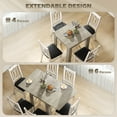 thumbnail image 4 of HOMCOM 55" Extendable Dining Table, Kitchen Table for 4-6 Person, Grey, 4 of 10