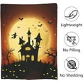 thumbnail image 3 of Halloween Haunted House Fleece Blanket for Aldult, Super Soft Warm Bat Throws Blankets, Cozy Lightweight 50"" x 60"" Anti-Pilling Flannel Blanket for Couch, Sofa and Bed, 3 of 6