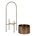 thumbnail image 4 of Kate and Laurel Peeto Modern Planter Set, Set of 2, Bronze, Decorative Freestanding Planters for Indoor Plants, 4 of 8