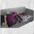 thumbnail image 6 of Floral Soft Flannel Fleece Blanket, Swirled Victorian Flower Branch Backdrop in Vibrant Tones Vintage Fantasy Print, Cozy Plush for Indoor and Outdoor Use, 60" x 80", Magenta Black, by Ambesonne, 6 of 6