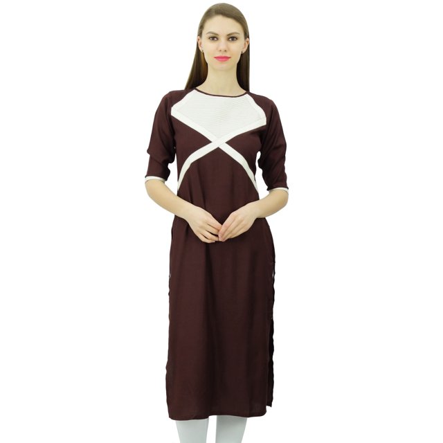 Phagun Tunique pour Femmes en Coton Kurti Indienne de Designer Kurta Droite