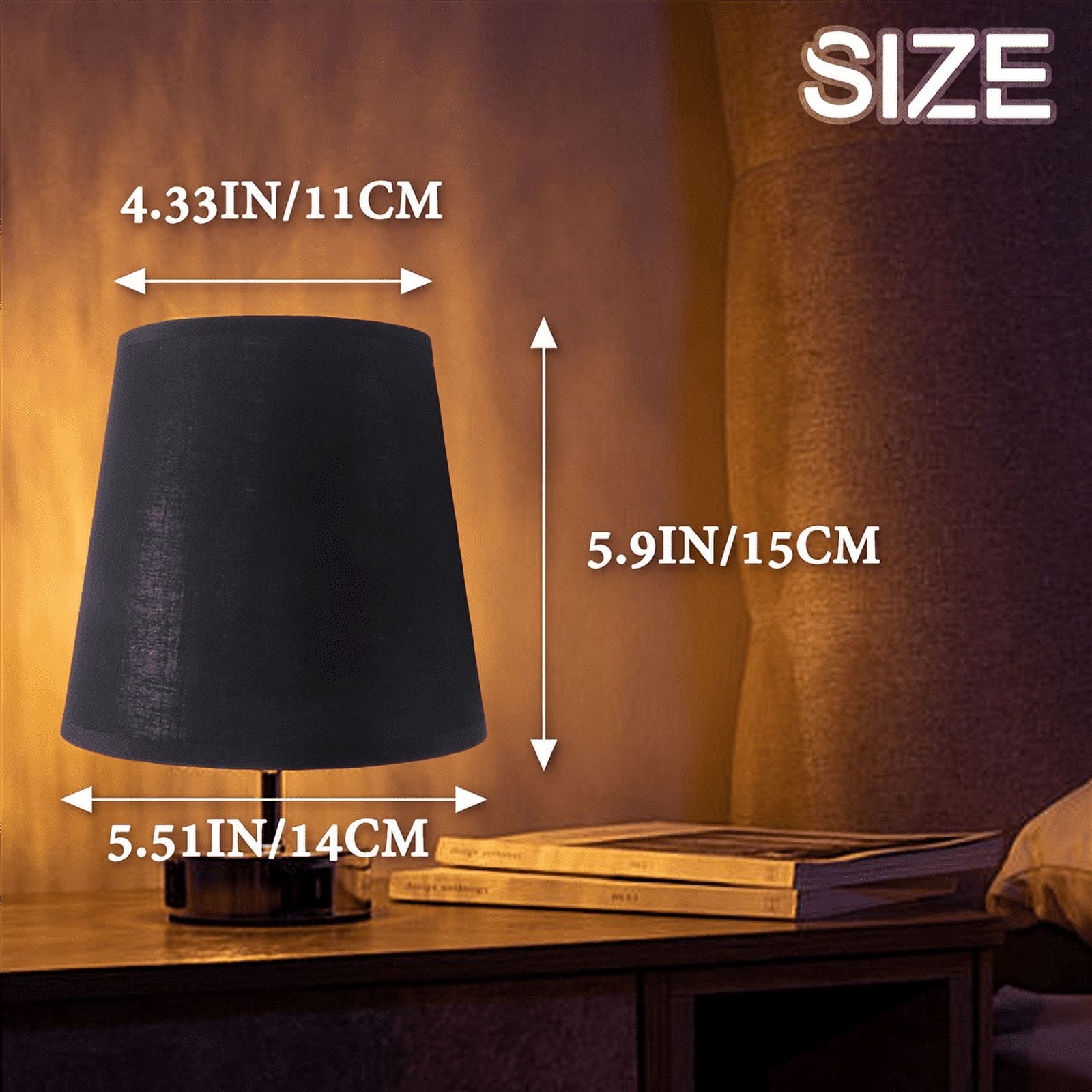 Black Lamp Shades with Gold Lining Clip on Light Candle Chandelier Lampshades, Set of 6