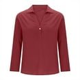 thumbnail image 6 of XUNKUSGA Women's Clothing Comfortable Cotton Linen V Neck Long Sleeve Shirts for Women Fashion Notch Collar Oversized Solid Blouses Tunic Tops S-2XL, 6 of 6