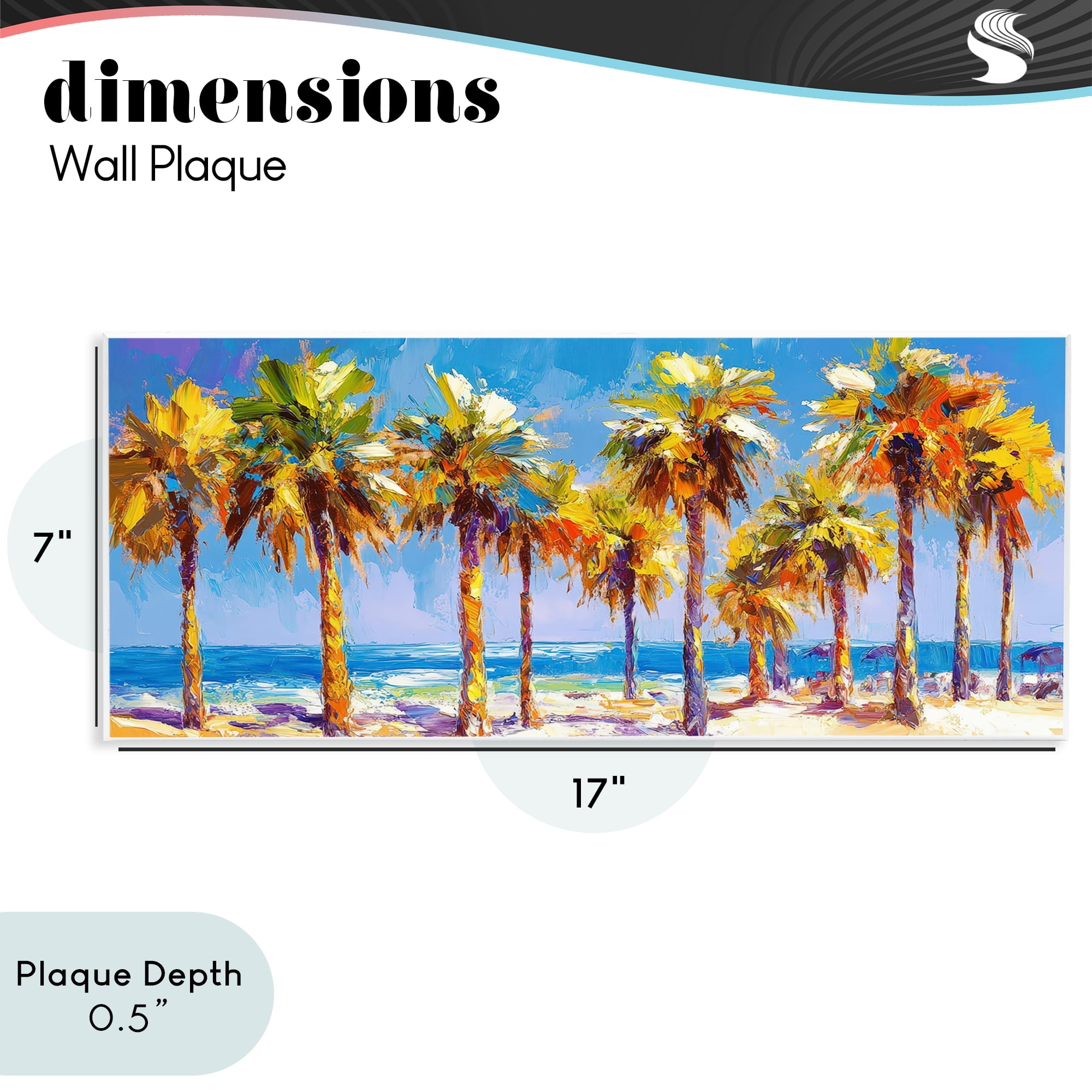 Stupell Industries Many Palm Trees on Beach Wall Plaque Art, design by Petal Prints Design