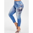 thumbnail image 1 of Floral de impresión en 3D del tamaño extra grande Jeggings Rosegal Leggings de talla grande, 1 of 5
