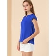 thumbnail image 4 of INSPIRE CHIC Camiseta Manga Tulipán Cuello En V Básico Para Mujer Azul M, 4 of 6