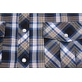 thumbnail image 3 of Men’s Western Short Sleeve Button Down Casual Plaid Pearl Snap Cowboy Shirt (#7 Blue/White, L), 3 of 3
