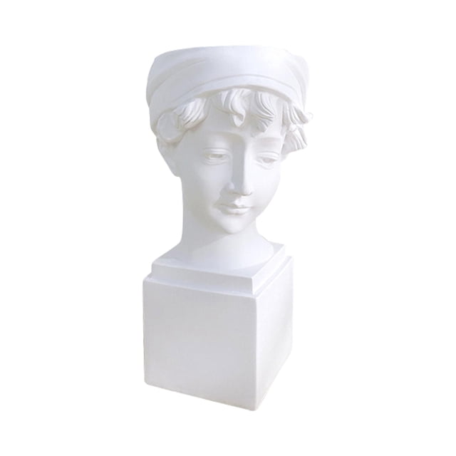 Maceta de resina de europeo, florero, decoración para hogar, estatua de 7 ", soporte de maquillaje, escritorio