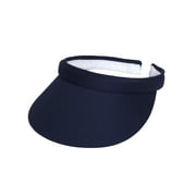 Top Headwear Mens Womens Sun Protection Sports Cotton Twill Clip On Golf Tennis Visor, Navy Blue