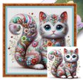 thumbnail image 1 of (11CTACC-4709__C__40X40) hilo algodón ecológico bordado 11CT 3 hebras impresión 40*40cm kit serie punto cruz gato tabby, 1 of 9