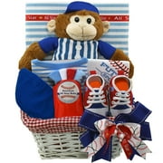 Art of Appreciation Gift Baskets American All Star Baby Boy Baseball Gift with Teddy Bear, Red/White/Blue []