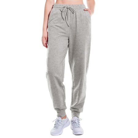 MixMatchy Women's Solid French Terry Cozy Jogger Sweatpants