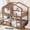 Natural, variant on Newest Full Size House Bunk Bed with Built-in Bookshelf and Safety Fencing, Natural