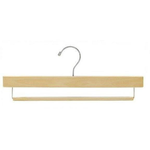 Wooden Pant Hanger w/Non-Slip Bar (Natural)