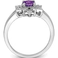 thumbnail image 2 of Sterling Silver Rhodium-Plated Diamond & Amethyst Ring (Size 6) Made In China qr4533am-6, 2 of 5
