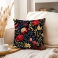thumbnail image 3 of Ethan Taylor Floral Throw Pillow Soft Cushion Cover 'William Morris Flowers II Flowers Classic Cottage and Cottagecore' Pattern Decorative Square Accent Pillow Case, 16x16 Inches, Red, Green, 3 of 5