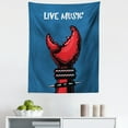 thumbnail image 1 of Indie Tapestry, Crab Claw with Spiky Wristbands Heavy Rock Live Music Performance Inscription Art, Fabric Wall Hanging Decor for Bedroom Living Room Dorm, 5 Sizes, Blue Red Black, by Ambesonne, 1 of 1
