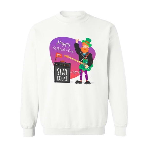 Stay Rock Leprechaun. Sweatshirt Men -Image by Shutterstock, Male 3X-Large