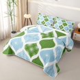 thumbnail image 3 of Homewish Bohemian Swirl Lines Twin Quilt Set,Modern Geometric Twin Coverlet Set,Blue Green,2 Pieces, 3 of 7