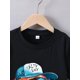 thumbnail image 3 of Boy'S Casual Summer T-Shirt - "Easily Distracted by Airplanes" Graphic Print, Short Sleeve, Round Neck, Lightweight & Stretchy Fabric, Perfect for Casual Attire, Casual Summer Wear | Ca, 3 of 6