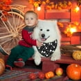 thumbnail image 3 of Fall Halloween Dog Bandanas Reversible 2 Pack Small Orange Black Spider Web Ghost Witch Hat Cute Halloween Pet Bandanas for Dogs Adjustable Triangle Holiday Scarves for Small Medium Boy Girl Dogs, 3 of 6