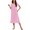 Pink, variant on Ekouaer Cotton Nightgowns for Women Soft Long Button Night Gowns Comfy House Dresses with Pockets Short Sleeve Lounge Dress