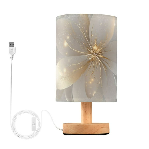 Flowers Gold Table Lamp for Desk Nightstand Lamp with USB Modern Gifts for Bedroom Living Room Kids Room