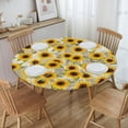 thumbnail image 2 of Elastic Round Fitted Tablecloth, Fit Sunflower Design, Stretchable Polyester Fabric for Kitchen, Dining Party Decor, 45" - 52" Table Cover (Medium), 2 of 6