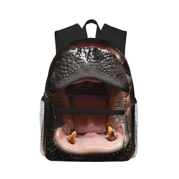 Defioc Playful Baby Hippo Splash Pattern Laptop Backpack for Men and Women,Casual Backpack Dayback Sports Bookbag for Travel Running Hiking
