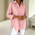 thumbnail image 5 of Luvrsol Dressy Tops for Women Solid Tunic Length Long Sleeve Top Soft Cotton Loose Casual Outfits S-2XL, 5 of 5