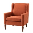 thumbnail image 4 of Upholstered Wingback Reading Accent Chair Fabric Armchair Wood Legs Removable Cushion Living Room Orange, 4 of 10