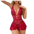 thumbnail image 5 of Lencería sexy de talla grande para mujeres europeas y americanas, mono de tentación sexy de encaje transparente, pasión, entrepierna abierta, mujeres libres, 5 of 5