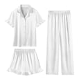thumbnail image 2 of Avtoify Girls Solid Color Loose Short Sleeve Top Shorts Summer Kids Pants Homewear Outfits, 2 of 10