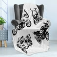 thumbnail image 4 of Motorcycle Soft Flannel Fleece Throw Blanket, Cartoon Motorbike Speed Race Sport Hobby Lifestyle on the Roads Print, Cozy Plush for Indoor and Outdoor Use, 70" x 90", Orange Black, by Ambesonne, 4 of 5
