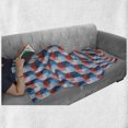 thumbnail image 6 of Fractal Soft Flannel Fleece Throw Blanket, Mosaic Style Hexagonal Mirroring Geometrical Shape Creative Trippy Pattern Design, Cozy Plush for Indoor and Outdoor Use, 70" x 90", Blue Red, by Ambesonne, 6 of 6