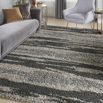 Nourison Amore Modern Abstract Shag Marble 7'10" x 10'10" Area Rug, (8' x 11')