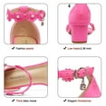 thumbnail image 5 of Pmoiste Chunky Heels for Women Elegant Low Heel Pearl Sandals Ankle Strap Dressy Block Heeled Sandal Pink 10, 5 of 7