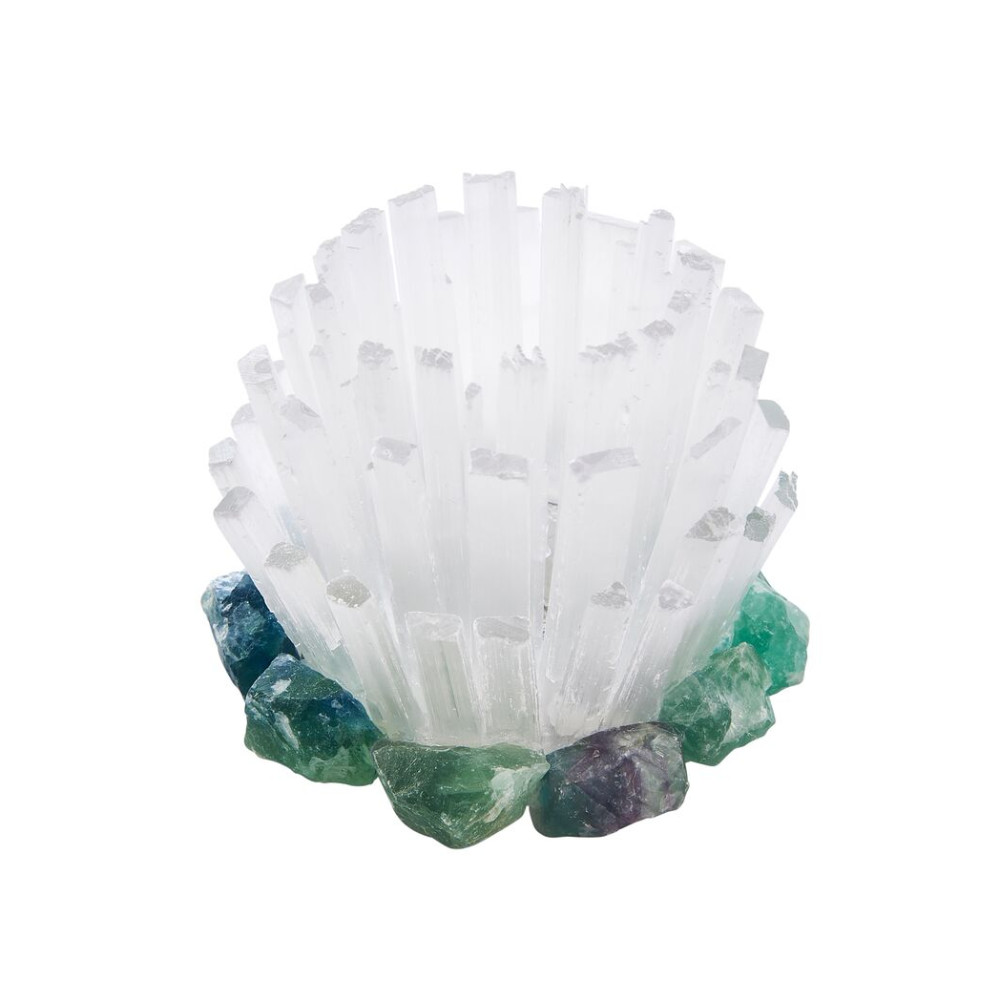 Luxurious Quartz Votive Candle Holder, White And Green