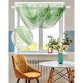 thumbnail image 3 of Waterfall Valances for Windows, Green Marble Kitchen Sheer Valance Curtains, Modern Abstract Art Yellow Lines Ink Painting Rod Pocket Swag Valances for Living Room Bedroom, 47.2"x38.5", 3 Panel, 3 of 8