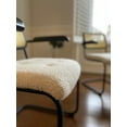 thumbnail image 7 of SEAT4U Boucle White Upholstered Rattan Back Elton Armed Dining Chair ,Office Chair Set (set of 2), 7 of 7