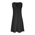 thumbnail image 4 of Robes d'Été pour Femmes Sans Manches Col en V Décontracté Tendance Robe à Illets, 4 of 6