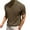 Brown, variant on Men's Short Sleeved T-shirt Summer Fashion Tight Casual Solid Color Short Sleeve High Round Neck Collar Blouse