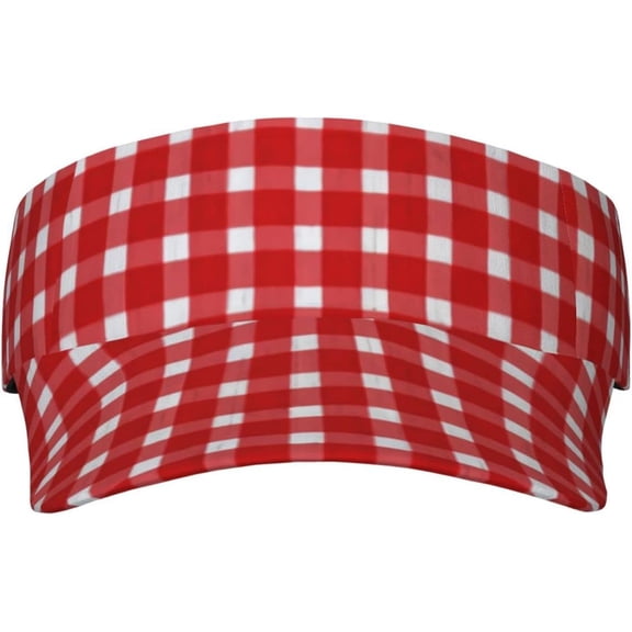 Sport Sun Visor Hats Retro Red Gingham Cap Sun Caps for Women Men