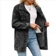 thumbnail image 1 of Chaqueta Vaquera de Larga para Mujer, , Ajustada, con Botones y Bolsillos Negro y Gris L, 1 of 10