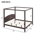 thumbnail image 6 of EUROCO Wood King Size Canopy Bed Frame, Solid Wood Platform Bed Legs for Kids Teens Adults, Brown, 6 of 10