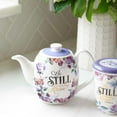 thumbnail image 4 of Be Still and Know Teapot in Purple - Psalm 46:10, 4 of 4