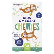 OmegaVia Kids Omega-3 Chewies, Age 3+, Natural Fruit, 30 Chewies