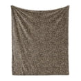 thumbnail image 1 of Classical Soft Flannel Fleece Throw Blanket, Retro Theme of Floral Details Plants Leaves Flourishing Botanical Art, Cozy Plush for Indoor and Outdoor Use, 60" x 80", Dark Sepia and Tan, by Ambesonne, 1 of 5