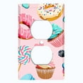 thumbnail image 2 of Metal Light Switch Plate Cover Doughnut Cupcake Candy Sweets Butterfly Pink CAK041, 2 of 13